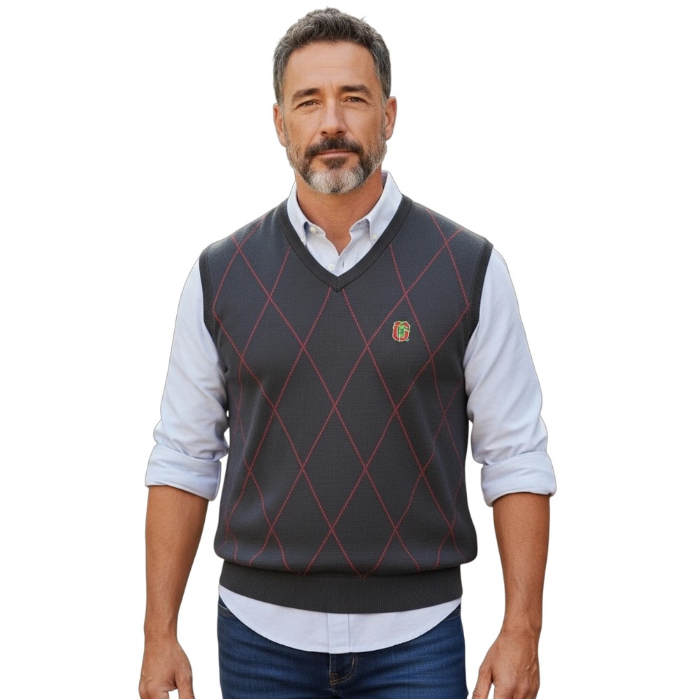 Vintage‎ Vesi Sportswear Black and Red Sweater Vest Ohio State OSU